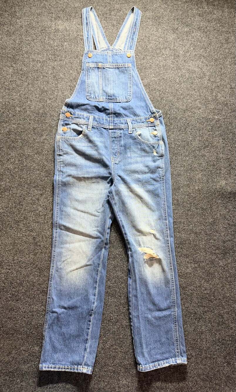 Old Navy Denim Overalls with Distressed Details Youth L(10-12)